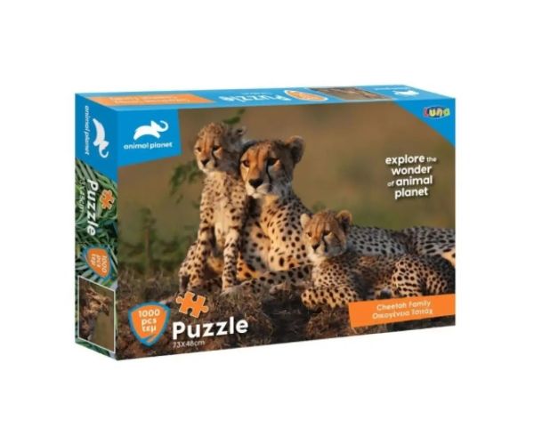 Animal Planet: Familia de ghepard 1000 bucăți puzzle