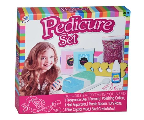 Set de pedichiură cu praf de sclipici și accesorii 8 bucăți set