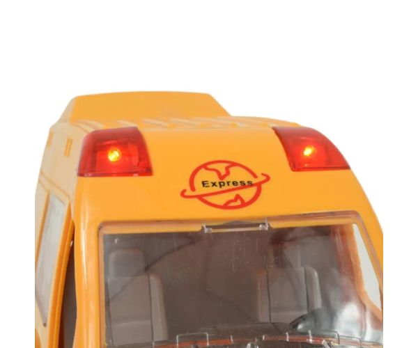 Special Car: Mașină de curierat rapid galben cu lumină și sunet, funcție pull-back 24cm