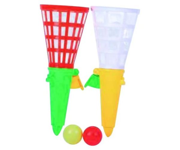 Set de jucărie lansator cu minge 2 bucăți de lansator și minge