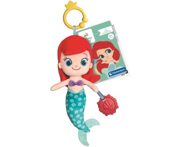 Figură din pluș Disney Baby Ariel cu jucărie de mestecat 33cm - Clementoni