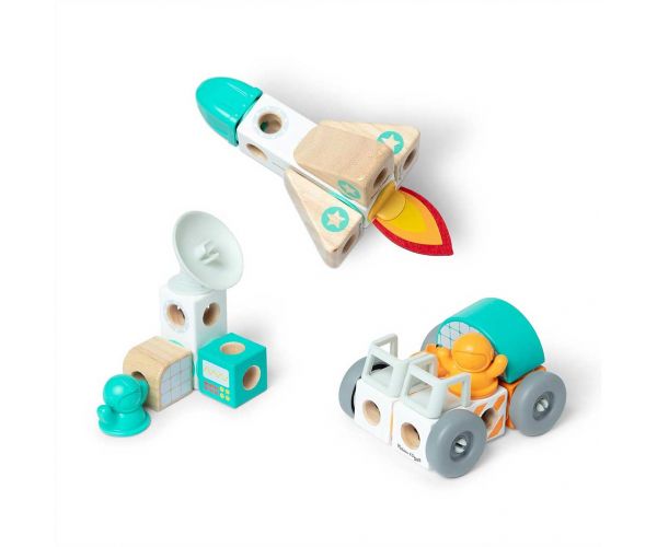 Melissa&Doug: Blockables - Set de joacă din lemn în spațiu - Spin master