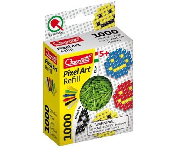 Quercetti: Pixel Art culoarea verde 4mm biluțe set rezervă 1000 bucăți