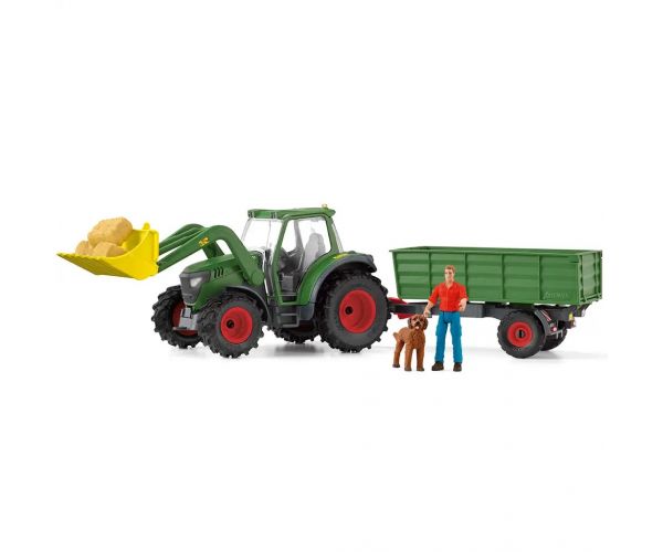 Schleich: Farm World - Set de joc cu tractor și remorcă (42608)