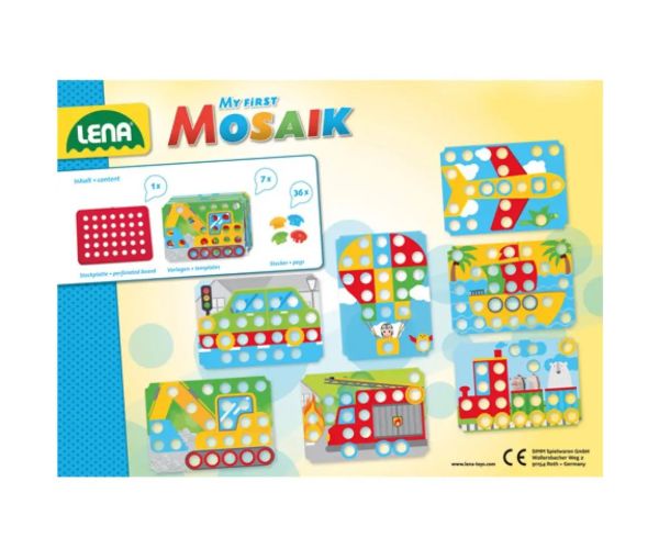 LENA: Set de joc Mosaik Puncte de început - Vehicule
