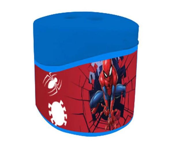 Avengers recipient din plastic ascuțitoare cu 2 găuri cu model Spider-Man