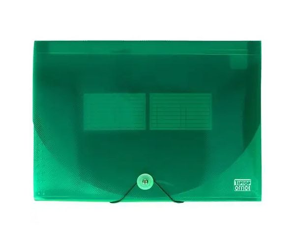 Spirit: mapă pentru documente A4 cu 12 compartimente verde transparent