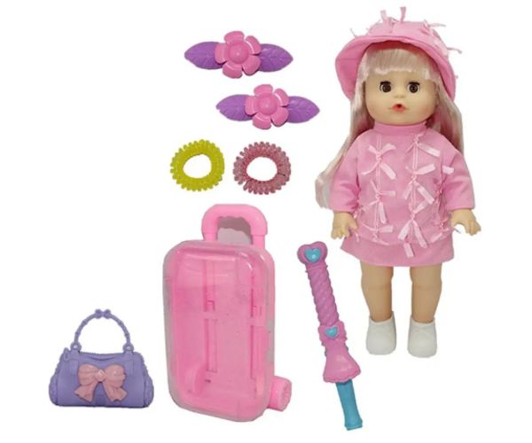 Melani 36cm face pipi, cu valiză, accesorii și efecte de sunete