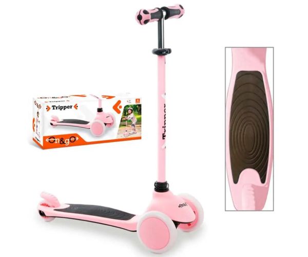 On and Go trotinetă trei roți culoarea roz - Mondo Toys
