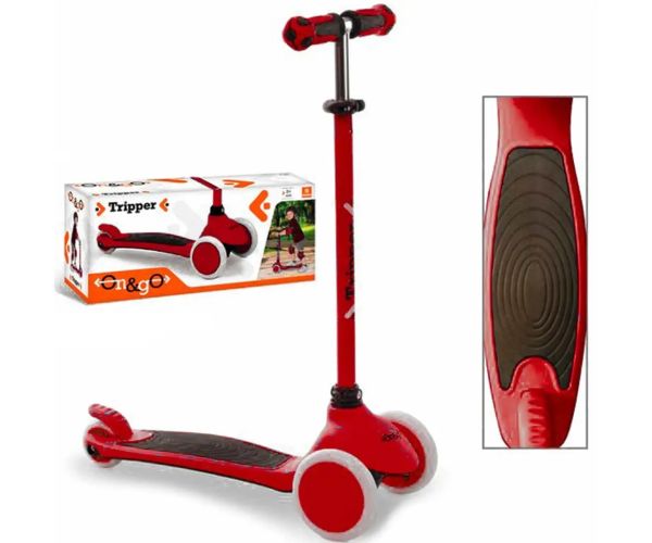 On and Go trotinetă trei roți culoarea roșie - Mondo Toys