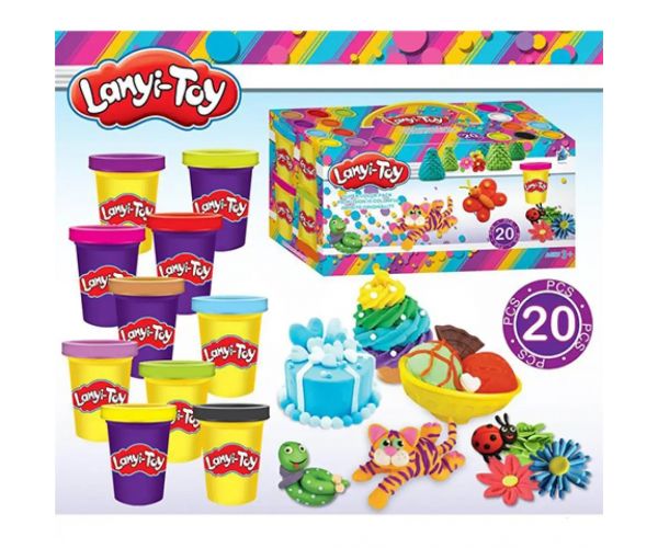 Lanyi-Toy 20 bucăți set plastilină cu scule de formare