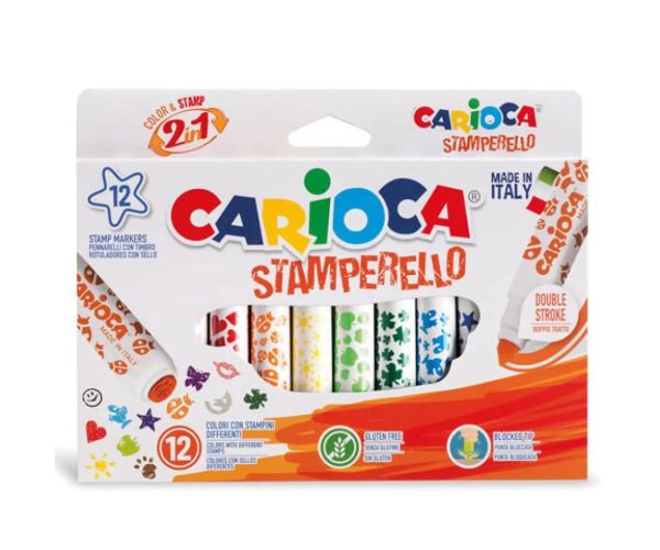 Set markere-ştampilă 12 bucăţi - Carioca