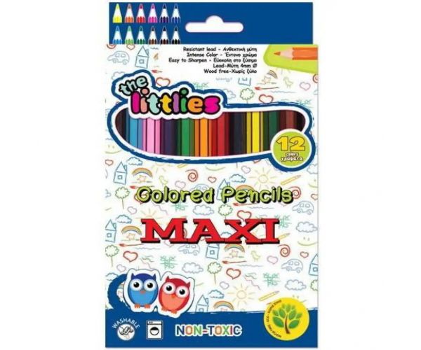 Set creioane colorate Maxi fără lemn 12 bucăți