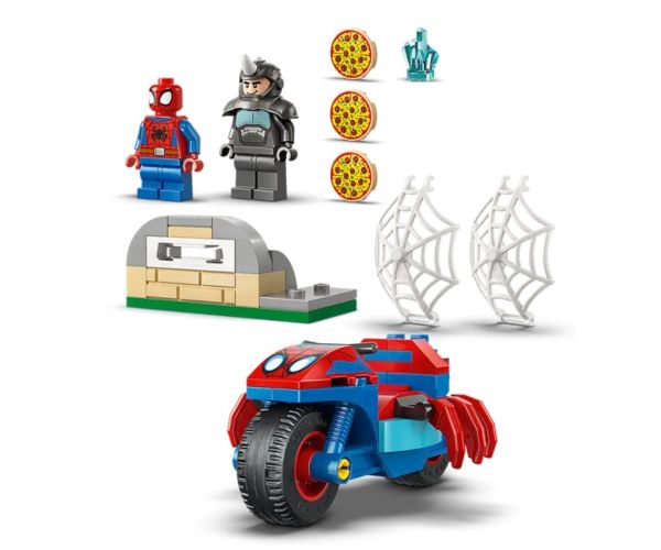 LEGO® Marvel: Spider-Man pe motocicletă vs. Rhino (11206)