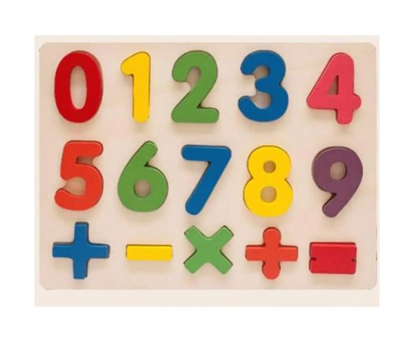 Puzzle lemn colorat cu numere 15 bucăți set