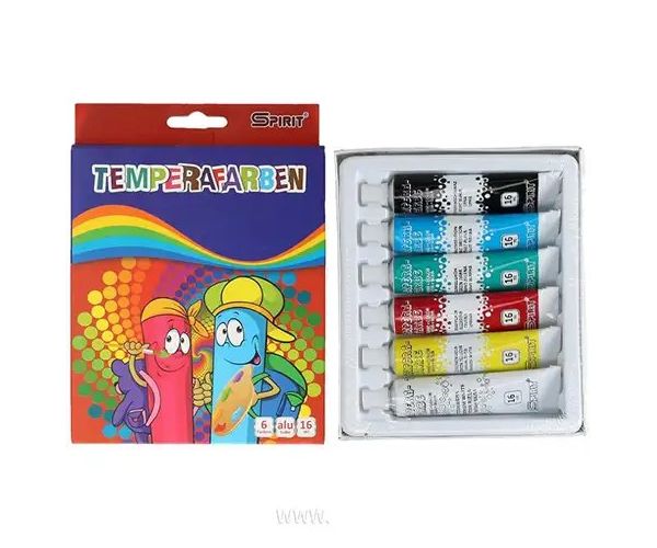 Set tempera colorată 6x16ml