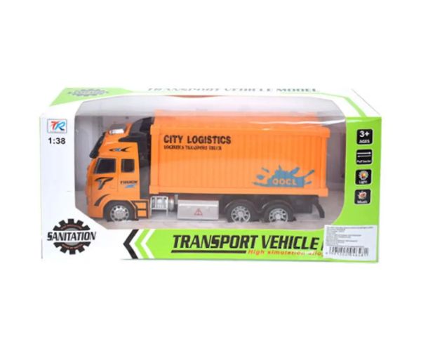 Mașină mare container vehicul cu lumini 1/38