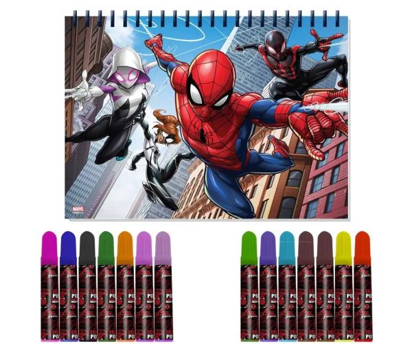 Luna: Spider-Man set de colorat cu șablon și autocolant 54x47cm