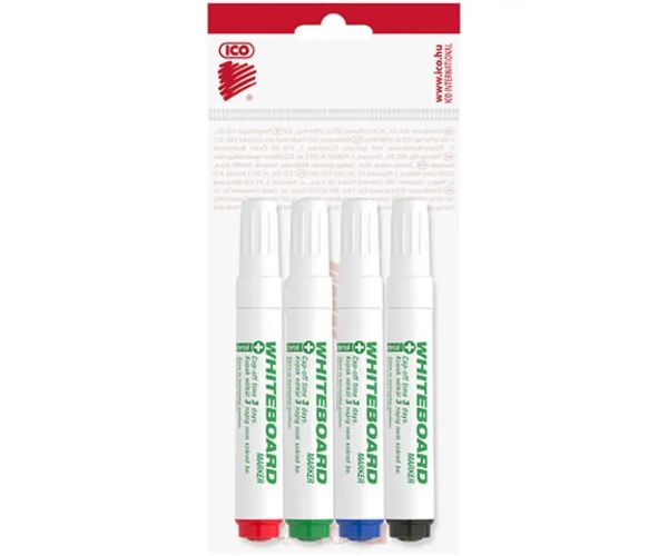ICO: Antibacterial Whiteboard 11XXL marker set de 4 bucăți