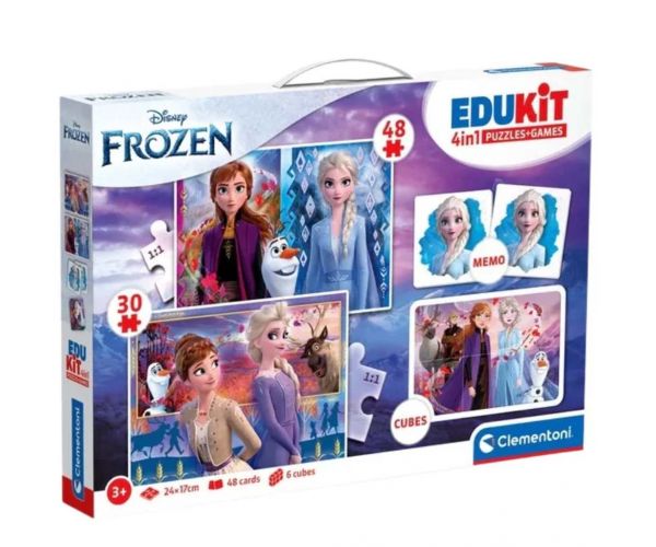 Edukit: Frozen 4 în 1 colecție de jocuri - Clementoni