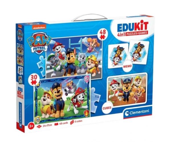 Edukit: Patrula Cățelușilor 4 în 1 colecție de jocuri - Clementoni