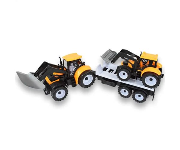 Engineering Truck: Set tractor din 2 părți cu remorcă și utilaj 46cm