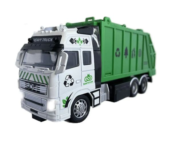 Camion de transport deșeuri sau container cu telecomandă RC cu lumină 27MHz 1/36 20cm în două versiu