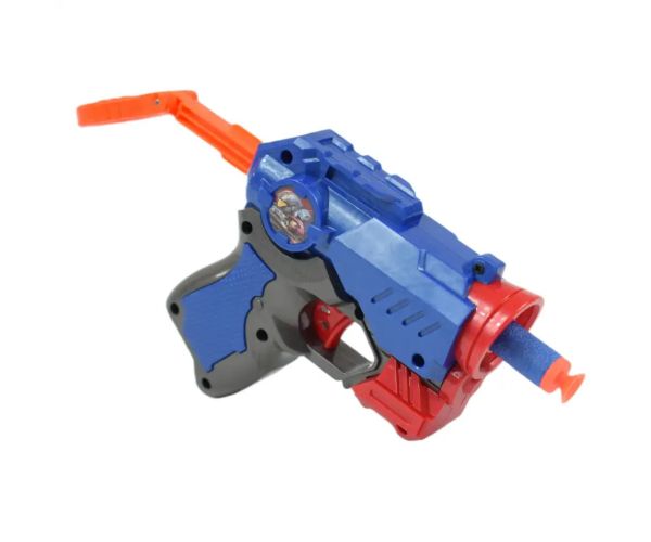 Cool Soft Bullet Gun: Pistol mic cu cartușe de culoare albastră 14cm