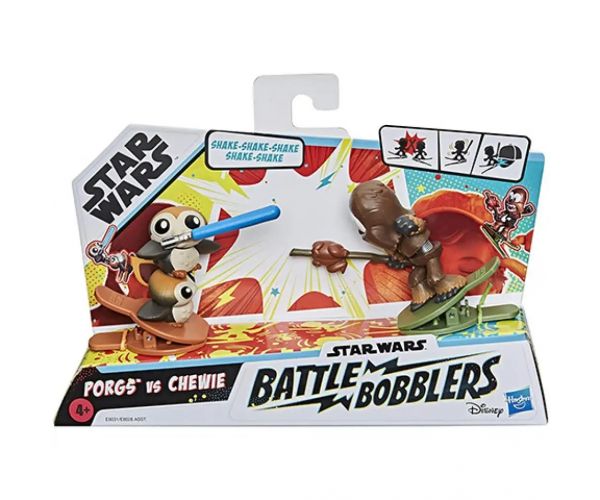 Star Wars Battle Bobblers Porgs vs Chewie figurină - Hasbro