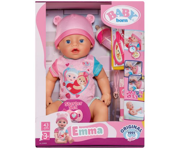 Baby Born: Set de păpuși interactiv Emma cu accesorii de 43 cm - Zapf Creation