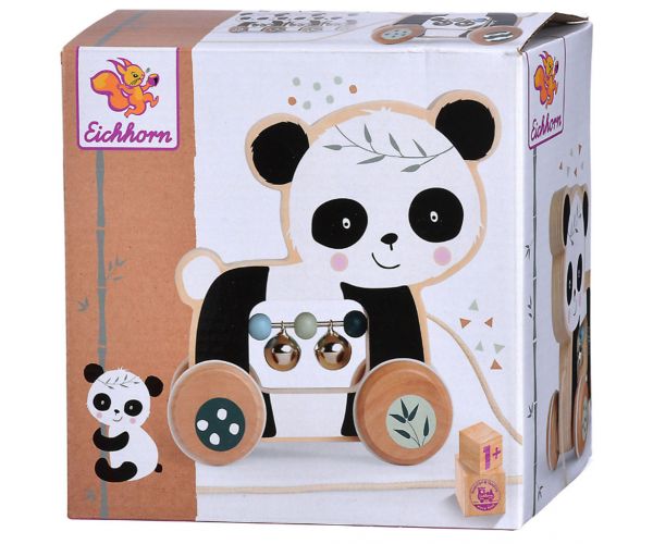 Eichhorn: Jucărie de tras din lemn cu panda care se rostogolește - Simba Toys
