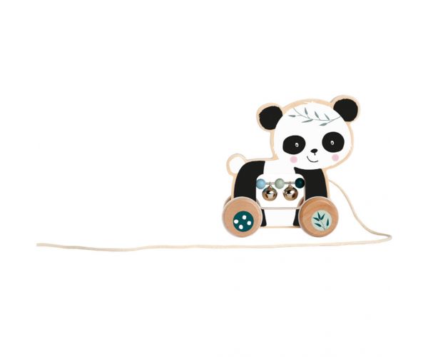 Eichhorn: Jucărie de tras din lemn cu panda care se rostogolește - Simba Toys