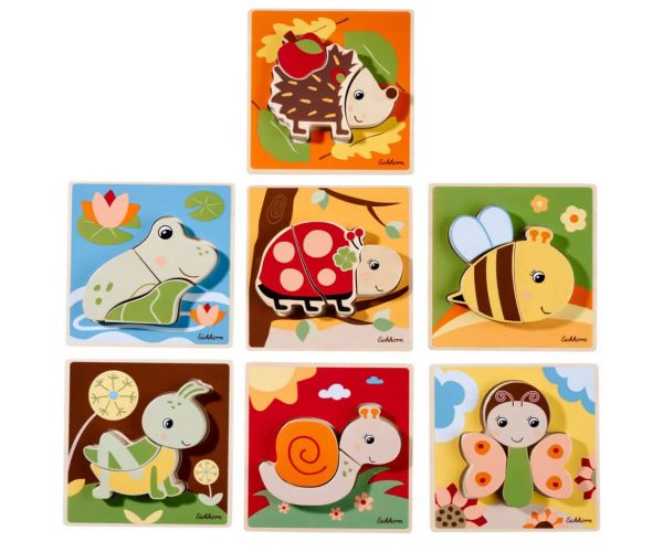 Eichhorn: Puzzle cu animale din lemn în mai multe variante 1buc - Simba Toys
