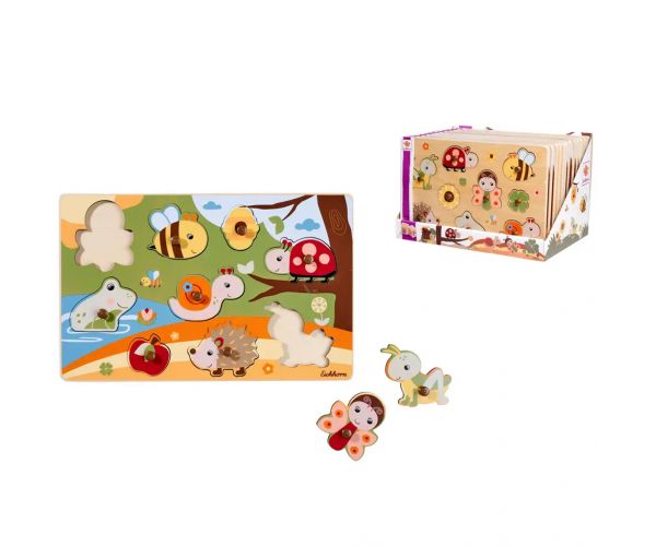 Eichhorn: Puzzle cu mânere din lemn cu animale, diverse variante 1 buc - Simba Toys
