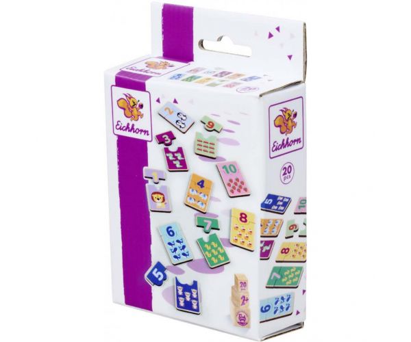 Eichhorn: Puzzle din lemn cu numere – Joc de potrivire cu animale - Simba Toys