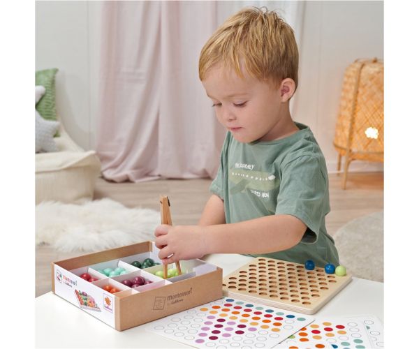 Eichhorn: Joc educativ Montessori cu bile și cleme