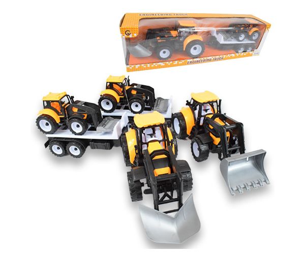 Engineering Truck: Set tractor din 2 părți cu remorcă și utilaj 46cm