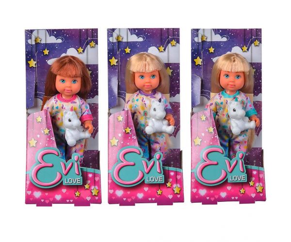 Evi Love: Păpușa Evi în pijama cu un unicorn, în mai multe variante - Simba Toys