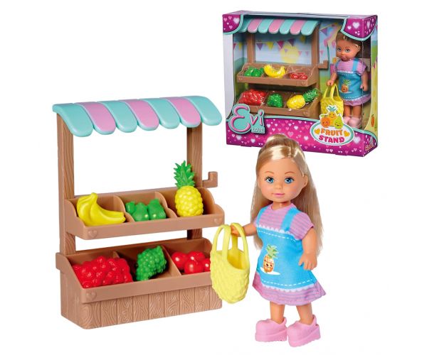 Evi Love: Set de joacă cu păpușa Evi și stand de fructe - Simba Toys