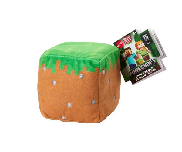 Minecraft Blocks pluș figură - Bloc de Iarbă figură - Mattel