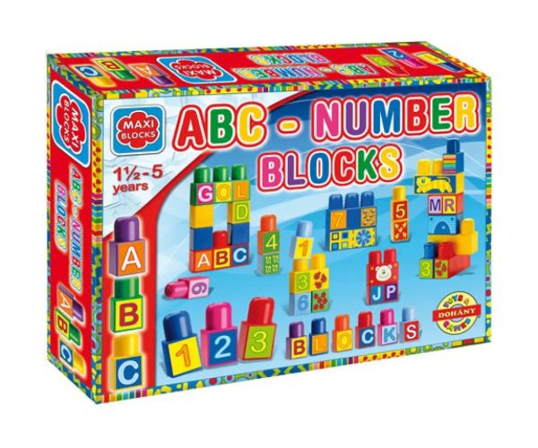 Maxi Blocks ABC cărămizi de construcție 64buc - D-Toys