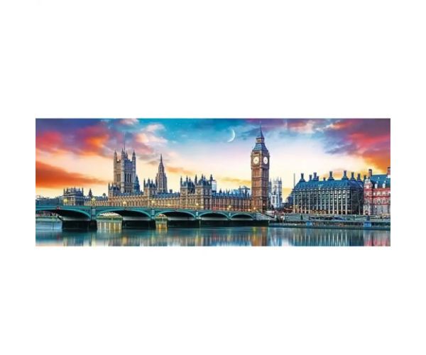 Big Ben şi Westminster Abbey, Londra puzzle Panorama 500 bucăţi - Trefl