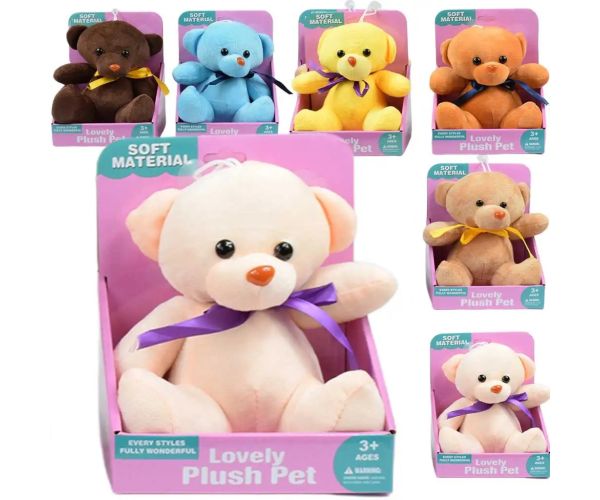Lovely ursuleț pluș pufos disc adeziv in mai multe culori 16cm 1bucată
