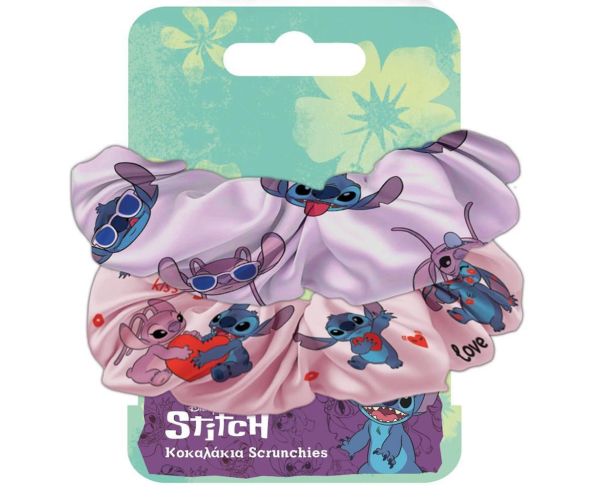 Luna: Set de 2 elastice de păr tip scrunchie Lilo & Stitch
