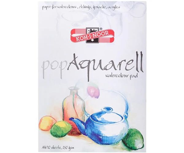 ICO: KOH 9920 Caiet de desen fără lemn Pop Aquarell A4 de 10 bc