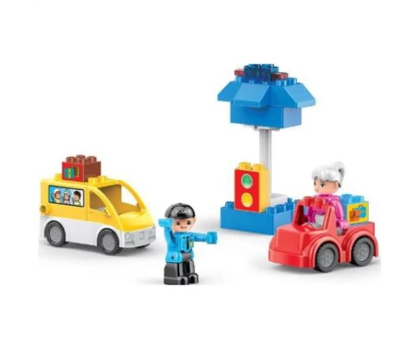 Blocks: poliție de circulație jucărie creativă set 17 bucăți