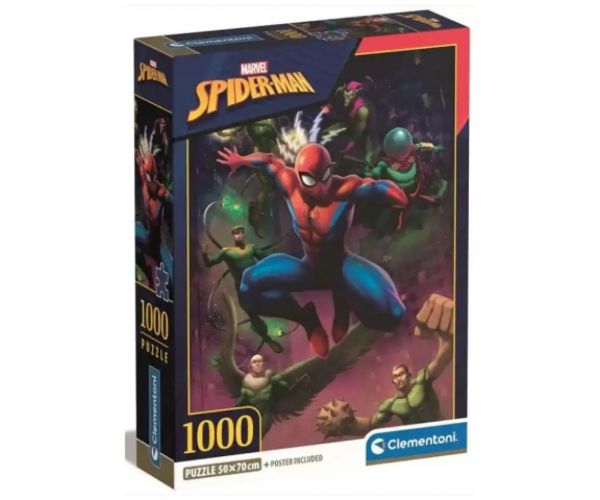 Omul Păianjen și dușmanii săi îngrozitori 1000 bucăți puzzle cu poster - Clementoni