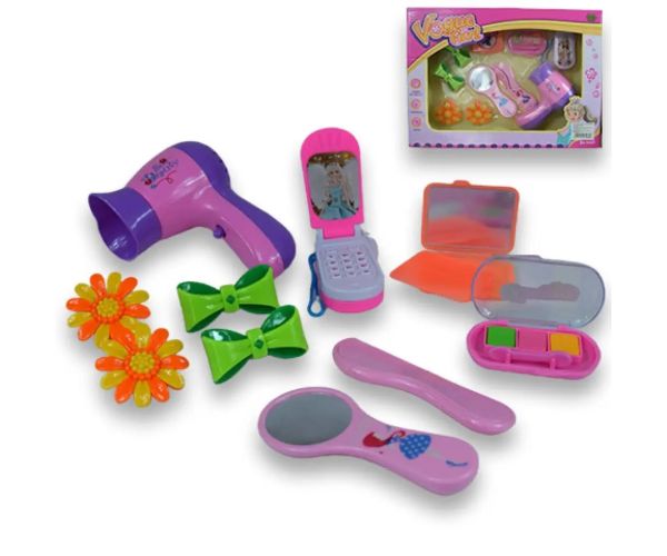 Vogue Girl: set de frumusețe din 10 piese cu telefon, agrafe de păr și machiaj