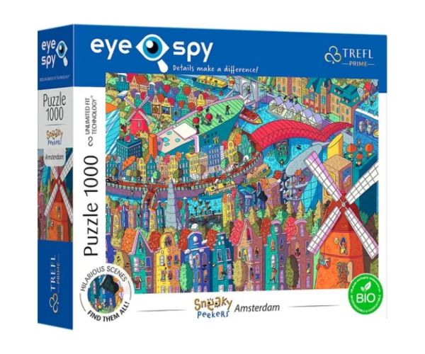 Sneaky Peekers: Amsterdam UFT 1000 bucăți puzzle - Trefl