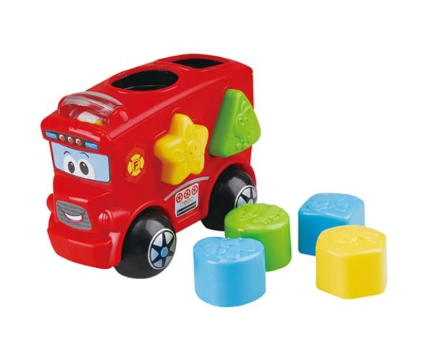 Playgo: Mașină de pompieri cu sortator de forme